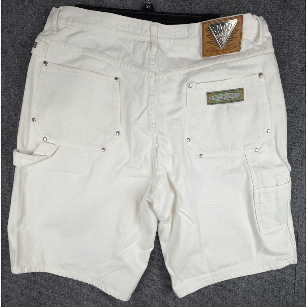 Vintage Paco Sport Carpenter Shorts White Mens 40 Denim Baggy Skater Y2K